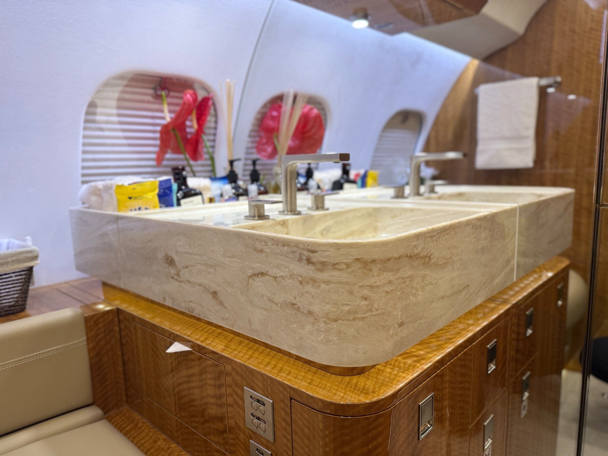 Private jet luxury galley